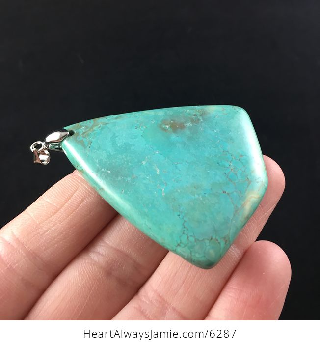 Triangle Shaped Synthetic Turquoise Stone Jewelry Pendant - #d9s8iQPxSyo-4