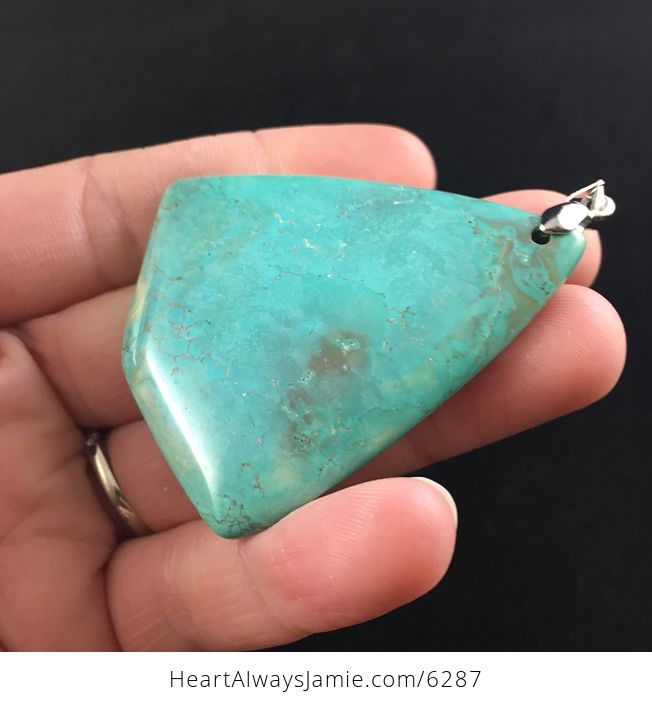 Triangle Shaped Synthetic Turquoise Stone Jewelry Pendant - #d9s8iQPxSyo-3