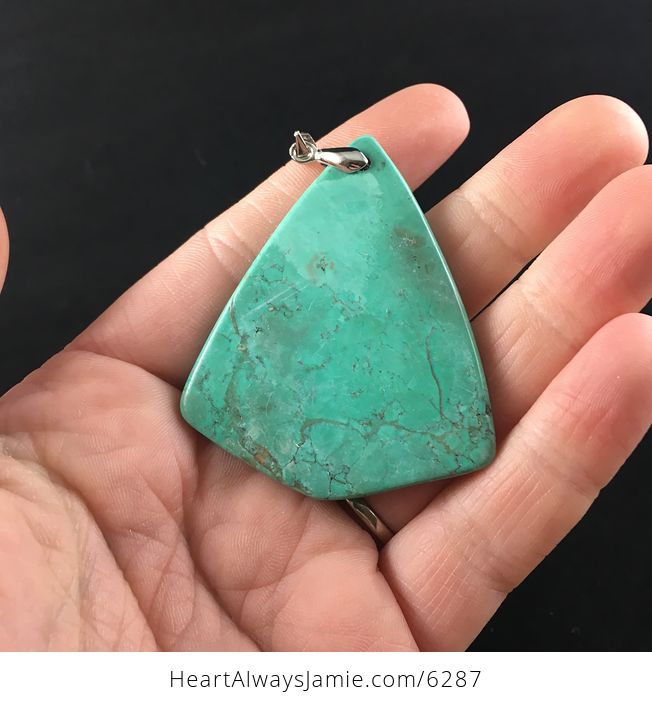 Triangle Shaped Synthetic Turquoise Stone Jewelry Pendant - #d9s8iQPxSyo-6