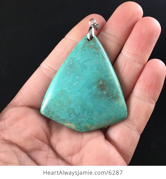 Triangle Shaped Synthetic Turquoise Stone Jewelry Pendant - #d9s8iQPxSyo-1