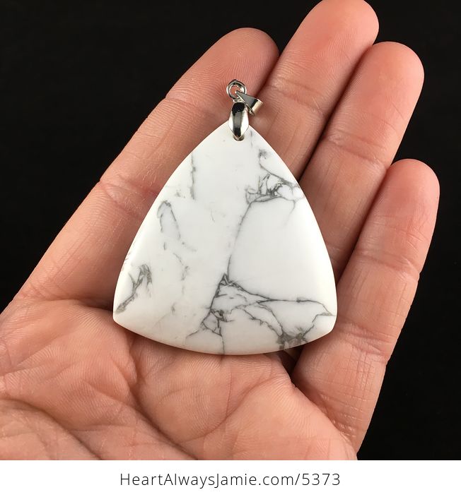 Triangle Shaped White Howlite Stone Jewelry Pendant - #Fd9VReAn4DA-1