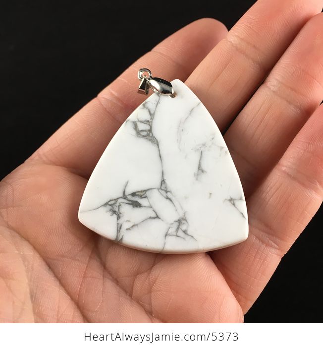 Triangle Shaped White Howlite Stone Jewelry Pendant - #Fd9VReAn4DA-6