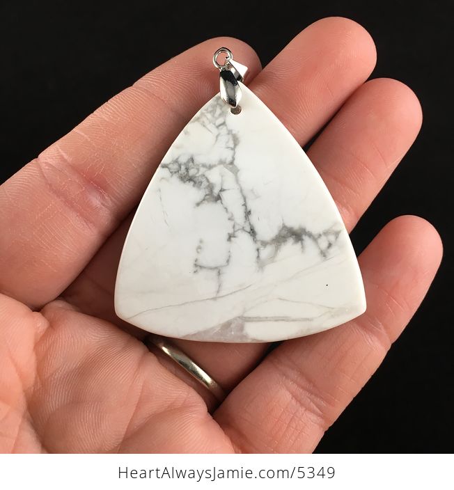 Triangle Shaped White Howlite Stone Jewelry Pendant - #ZpdbGmrtkKs-6
