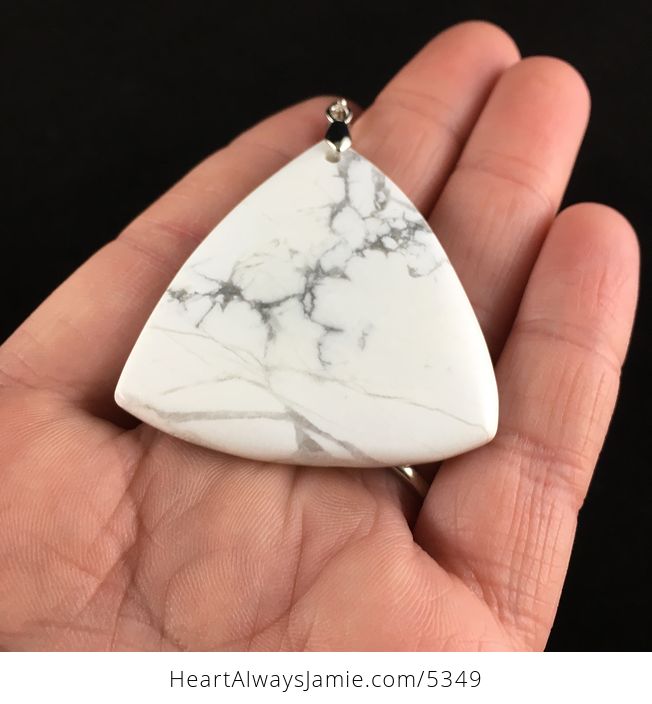Triangle Shaped White Howlite Stone Jewelry Pendant - #ZpdbGmrtkKs-2