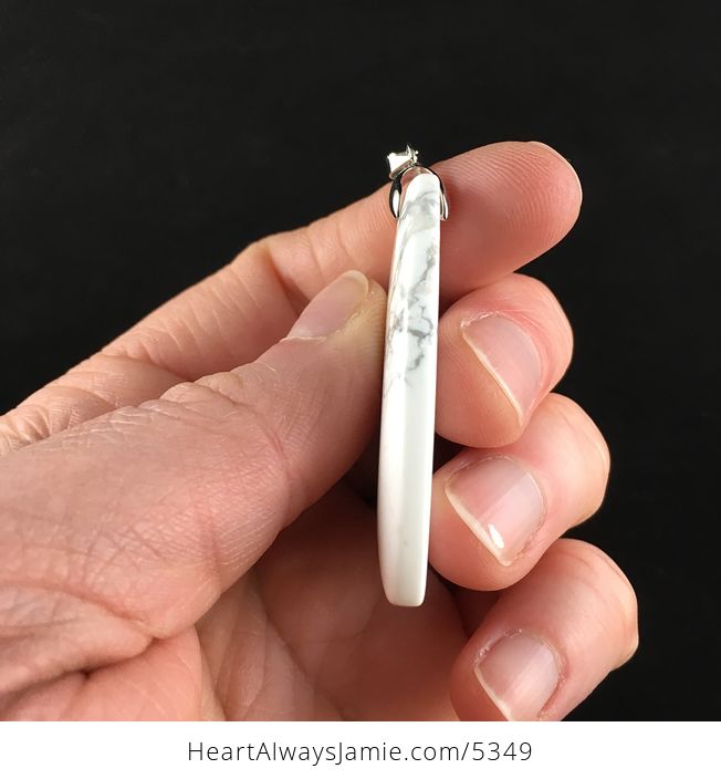 Triangle Shaped White Howlite Stone Jewelry Pendant - #ZpdbGmrtkKs-5