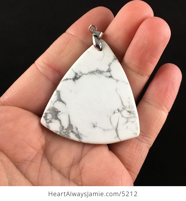 Triangle Shaped White Howlite Stone Jewelry Pendant - #kQXZlt8s3zU-6