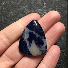 Triangular Blue and White Sodalite Stone Jewelry Pendant #UZFyPjXiHiA
