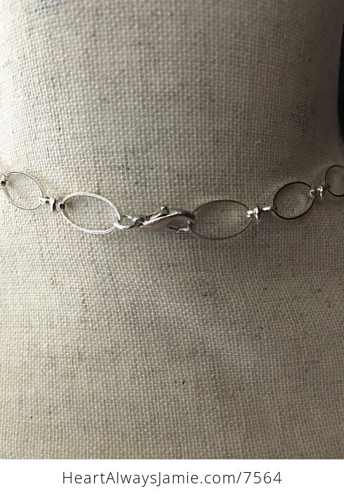 Triangular Chrysocolla Stone Jewelry Pendant Necklace with Oval Link Chain - #lJi1Xww1UJg-3