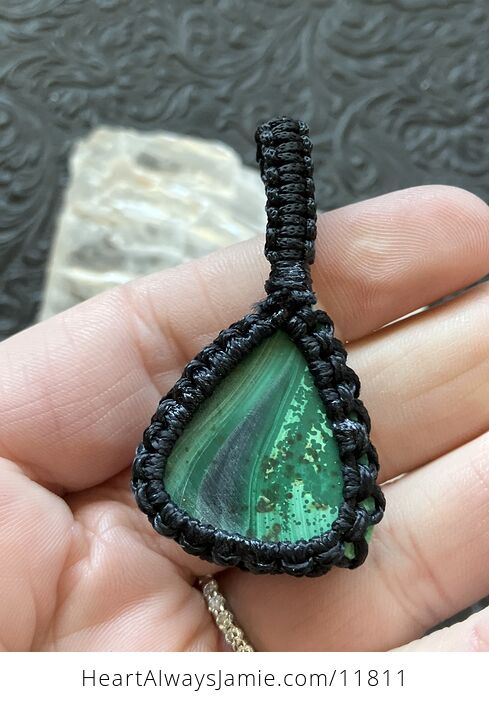 Triangular Green Malachite Crystal Stone Jewelry Thread Wrapped Pendant Pitting Discount - #ykzC2R5mdnE-5