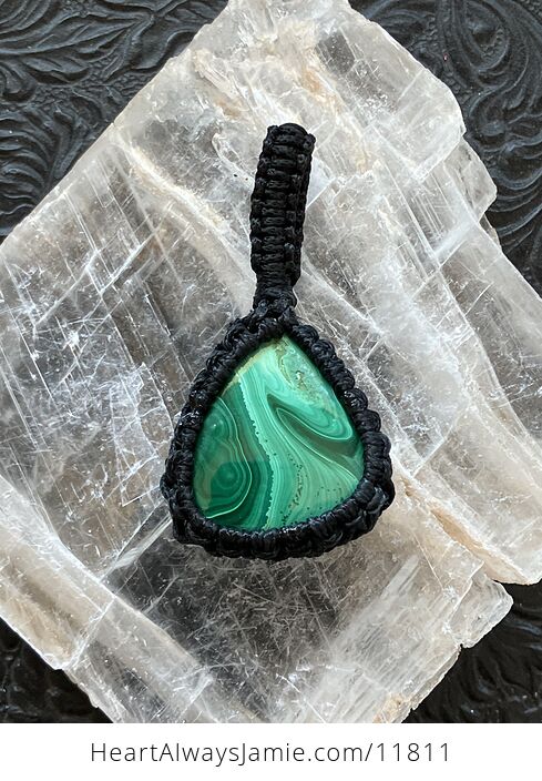 Triangular Green Malachite Crystal Stone Jewelry Thread Wrapped Pendant Pitting Discount - #ykzC2R5mdnE-6
