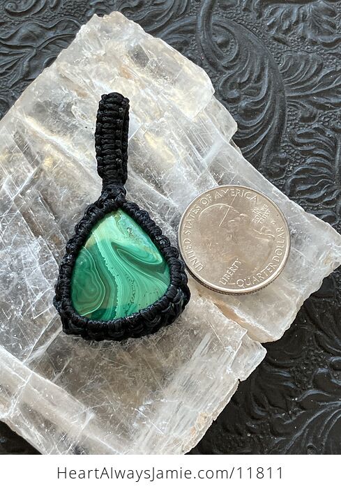 Triangular Green Malachite Crystal Stone Jewelry Thread Wrapped Pendant Pitting Discount - #ykzC2R5mdnE-7