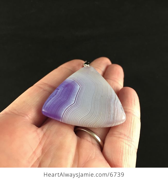 Triangular Matte Purple Stone Jewelry Pendant - #078v867uXMI-2