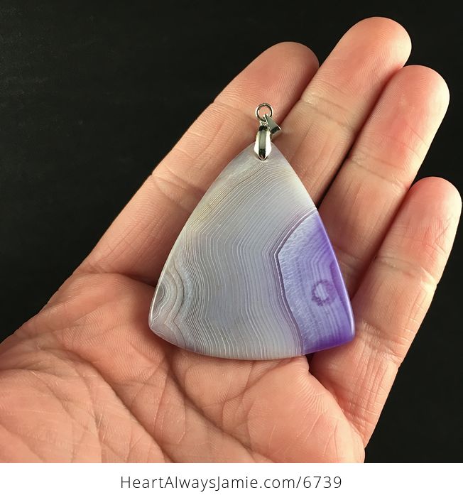 Triangular Matte Purple Stone Jewelry Pendant - #078v867uXMI-6