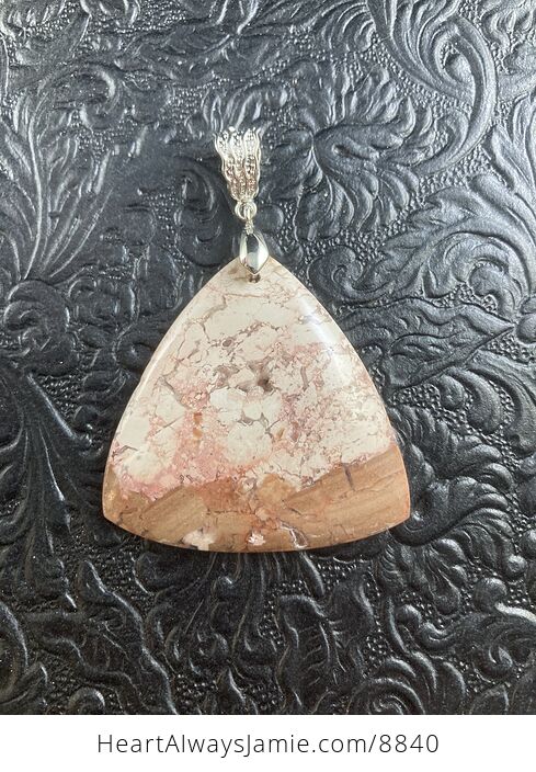 Triangular Natural Mexican Brecciated Jasper Crystal Stone Pendant Jewelry - #669yRRB8HVQ-4