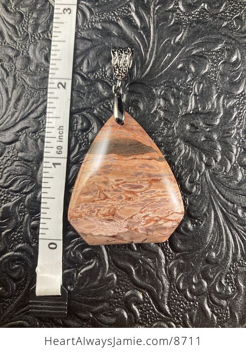Triangular Natural Mexican Brecciated Jasper Crystal Stone Pendant Jewelry - #KMcfRUqZ984-6