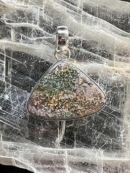 Triangular Ocean Jasper Crystal Stone Jewelry Pendant #qghqNzkGCds