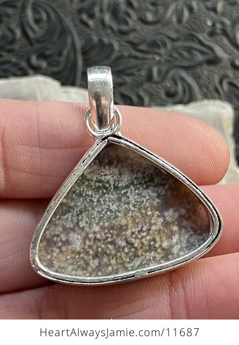 Triangular Ocean Jasper Crystal Stone Jewelry Pendant - #qghqNzkGCds-6