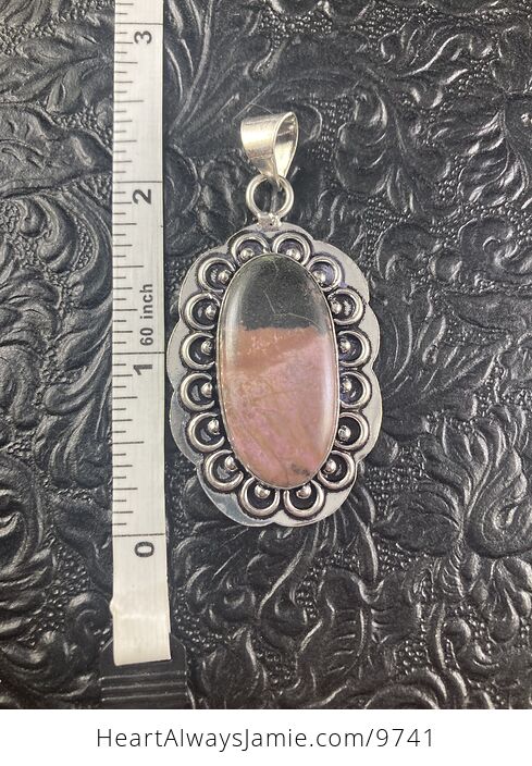 Triangular Pink Rhodonite Stone Jewelry Pendant Crystal Ornament - #InzwD3vc3ok-4