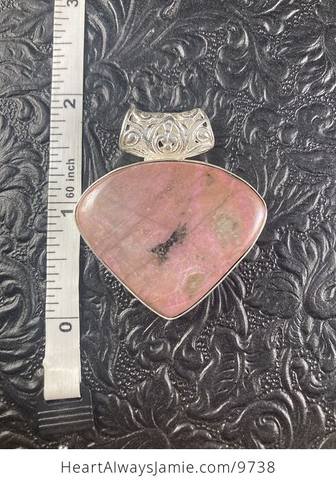 Triangular Pink Rhodonite Stone Jewelry Pendant Crystal Ornament - #sNB2MqPCRc8-5