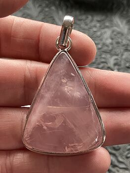 Triangular Rose Quartz Crystal Stone Jewelry Pendant #agKoItHzRTk