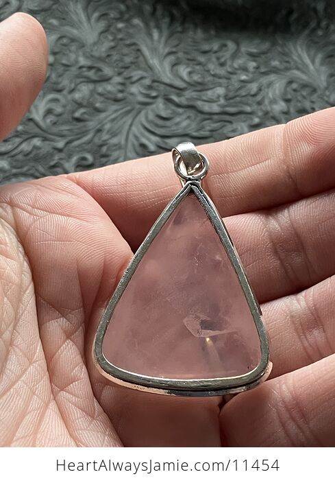Triangular Rose Quartz Crystal Stone Jewelry Pendant - #agKoItHzRTk-6
