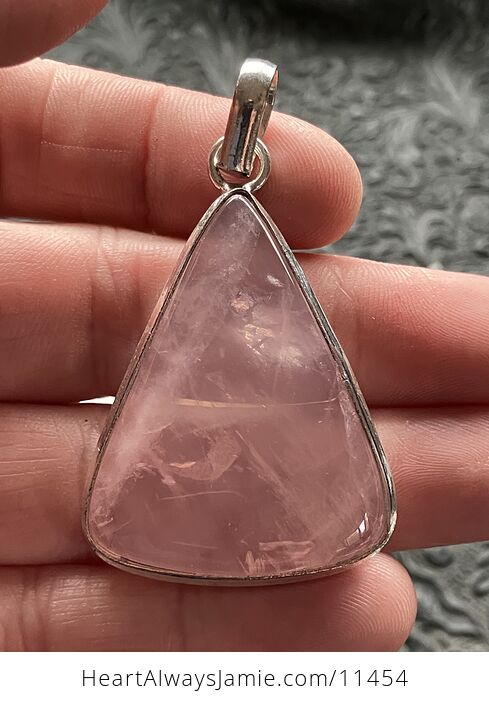 Triangular Rose Quartz Crystal Stone Jewelry Pendant - #agKoItHzRTk-1