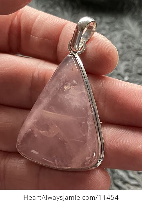 Triangular Rose Quartz Crystal Stone Jewelry Pendant - #agKoItHzRTk-2