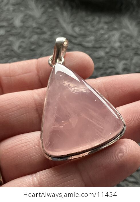Triangular Rose Quartz Crystal Stone Jewelry Pendant - #agKoItHzRTk-4
