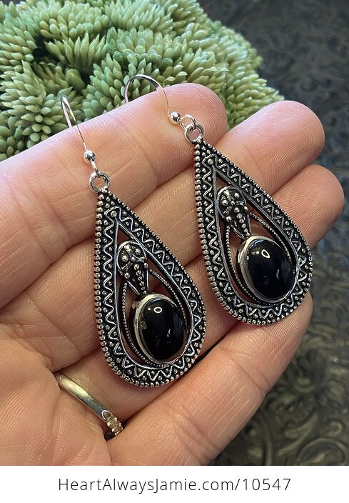 Trilobyte Black Onyx Crystal Stone Jewelry Earrings - #eY6YmGsm4w0-3