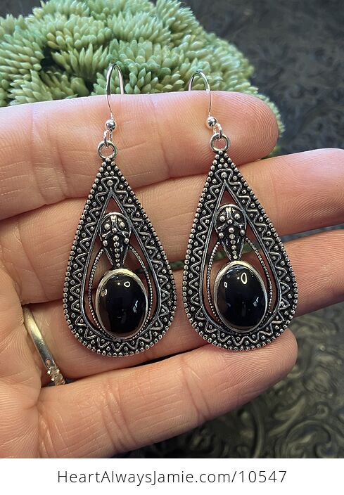 Trilobyte Black Onyx Crystal Stone Jewelry Earrings - #eY6YmGsm4w0-1