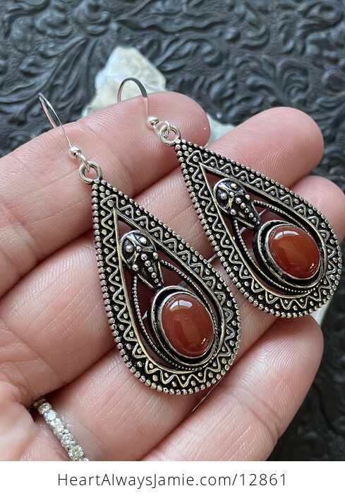 Trilobyte Carnelian Crystal Stone Jewelry Earrings - #84XvznPOcww-2