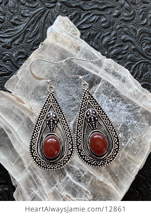 Trilobyte Carnelian Crystal Stone Jewelry Earrings - #84XvznPOcww-5