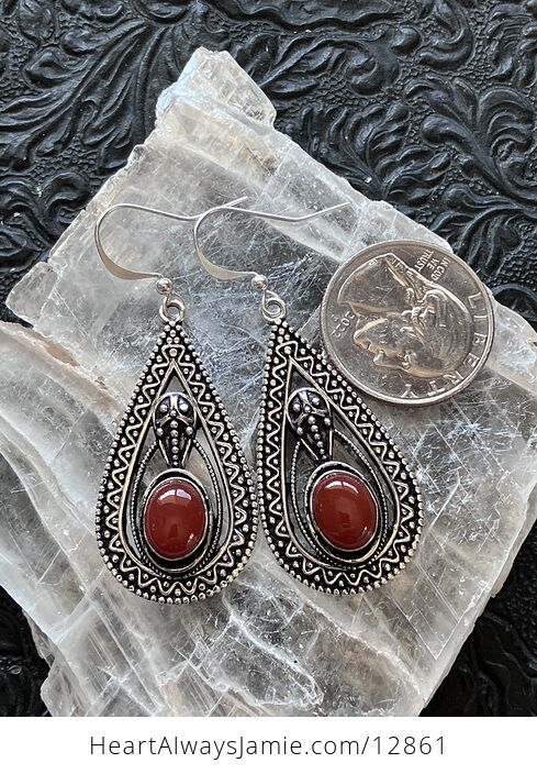 Trilobyte Carnelian Crystal Stone Jewelry Earrings - #84XvznPOcww-6