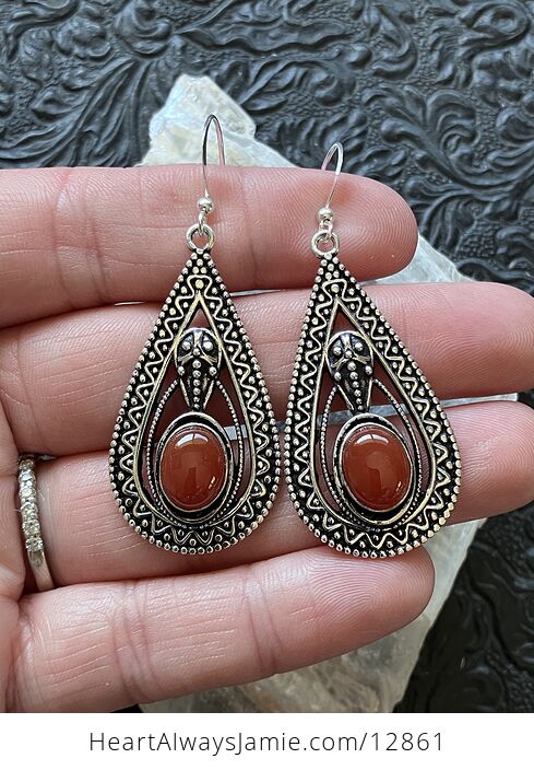 Trilobyte Carnelian Crystal Stone Jewelry Earrings - #84XvznPOcww-1