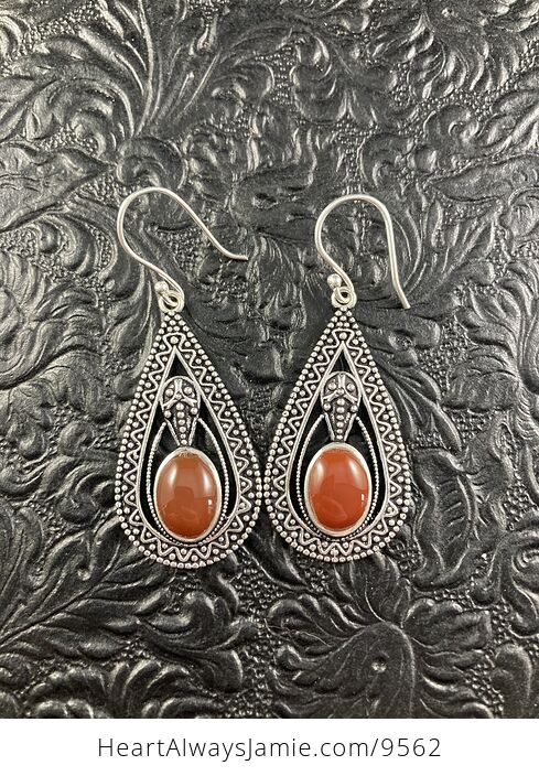 Trilobyte Carnelian Crystal Stone Jewelry Earrings - #KXiEA2lAiVM-4