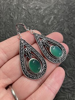 Trilobyte Green Chalcedony Crystal Stone Jewelry Earrings #ji5JUVg2GPI