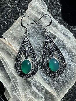 Trilobyte Green Chalcedony Crystal Stone Jewelry Earrings #m5hAK5Auu2c