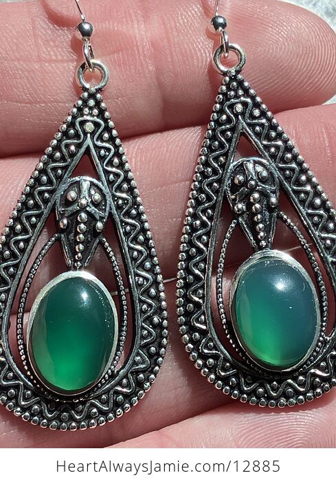 Trilobyte Green Chalcedony Crystal Stone Jewelry Earrings - #m5hAK5Auu2c-5