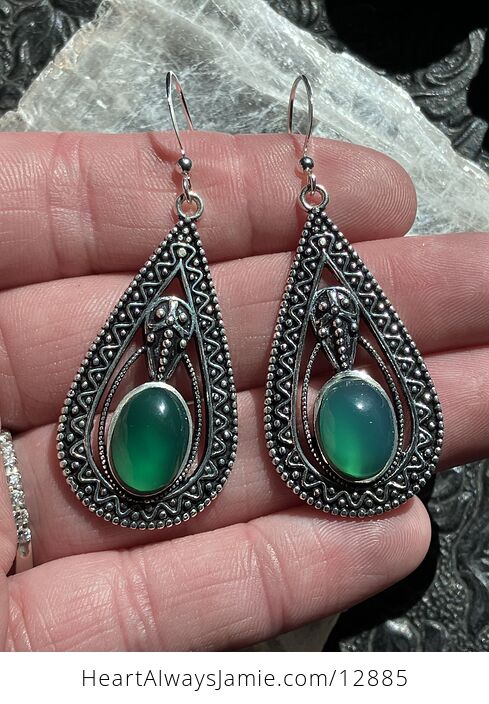 Trilobyte Green Chalcedony Crystal Stone Jewelry Earrings - #m5hAK5Auu2c-2