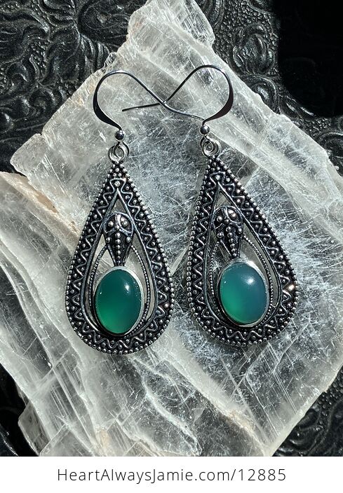 Trilobyte Green Chalcedony Crystal Stone Jewelry Earrings - #m5hAK5Auu2c-1