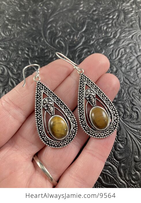 Trilobyte Tigers Eye Crystal Stone Jewelry Earrings - #TMbEF5Ci4QQ-1