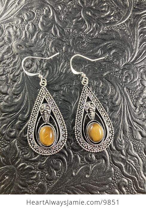 Trilobyte Tigers Eye Crystal Stone Jewelry Earrings - #ovrzibgIdVQ-4