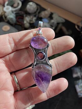 Trio Purple Amethyst Stone Crystal Pendant Jewelry #P6shKnx2FEA