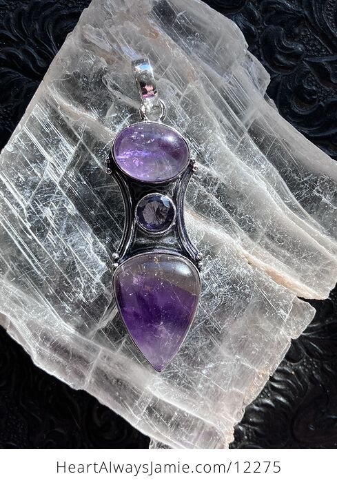 Trio Purple Amethyst Stone Crystal Pendant Jewelry - #P6shKnx2FEA-5