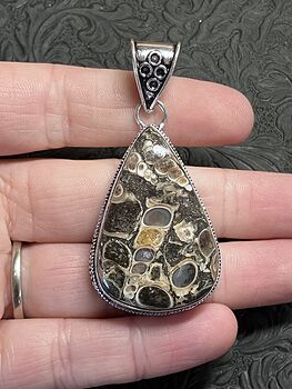 Turitella Agate Floral Pendant Antique Styled Crystal Stone Jewelry #uVESebBSHf8