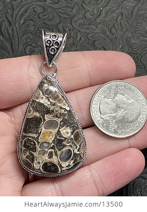 Turitella Agate Floral Pendant Antique Styled Crystal Stone Jewelry - #uVESebBSHf8-6