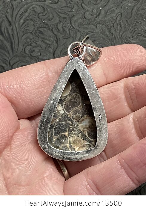 Turitella Agate Floral Pendant Antique Styled Crystal Stone Jewelry - #uVESebBSHf8-5