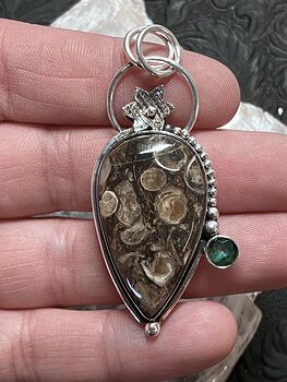 Turitella Agate Floral Pendant Crystal Stone Jewelry #FA1TE1gtplQ