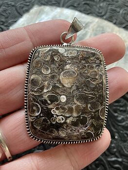 Turitella Fossiliferous Elimia Agate Crystal Stone Jewelry Pendant #RUno4mqvVNw