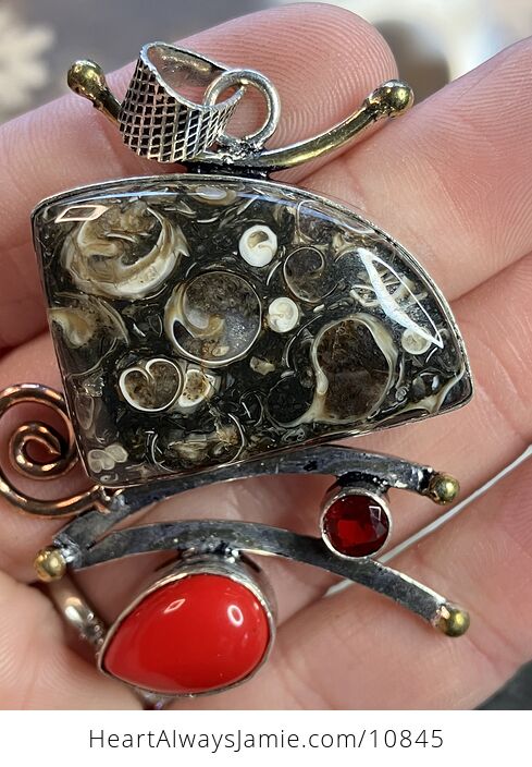 Turitella Fossiliferous Elimia Agate Crystal Stone Jewelry Pendant - #0y6btYM57kM-6